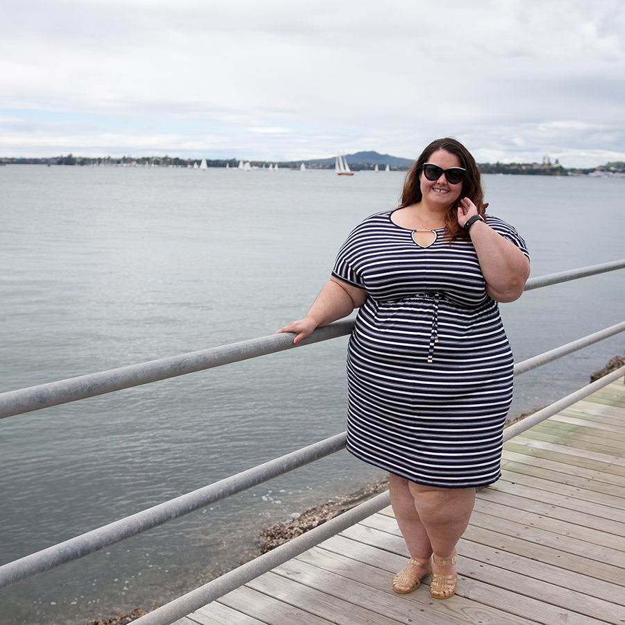 The Iconic plus size clothing haul and review // Dorothy Perkins DP Curve Stripe Dress