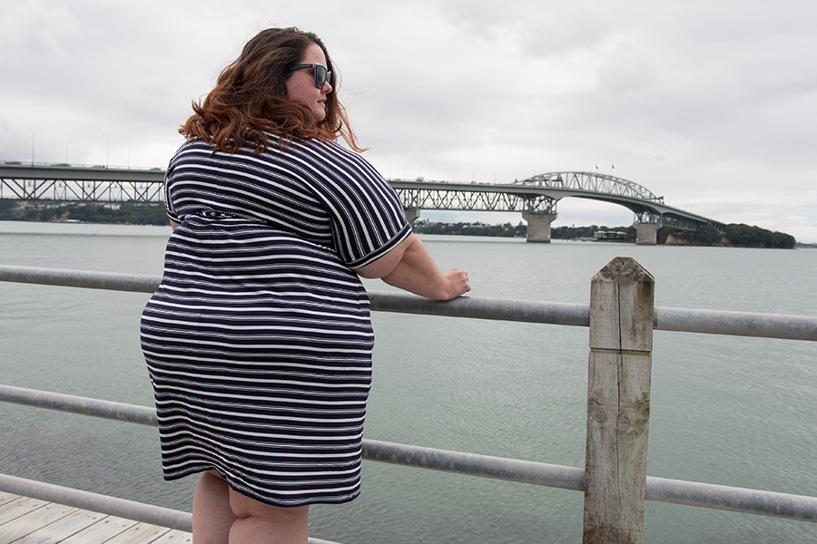 The Iconic plus size clothing haul and review // Dorothy Perkins DP Curve Stripe Dress