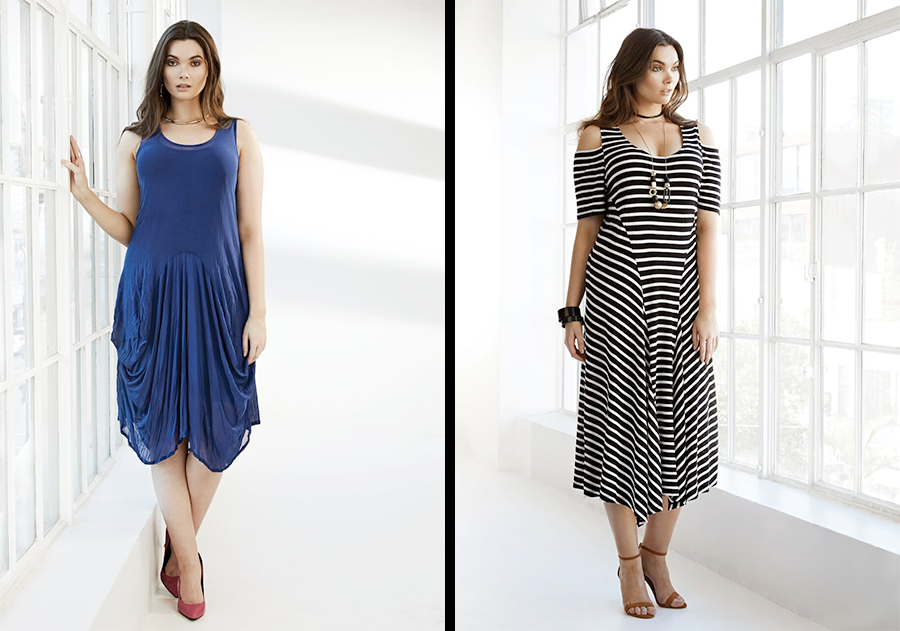 K&K Fashions Spring 17 Lookbook | Ava Tuck Dress and Striped Cold Shoulder Dress