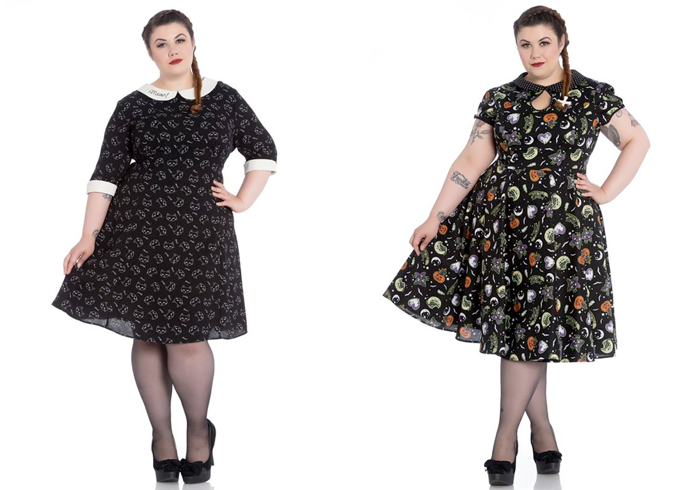 Plus Size Halloween Costumes // Hell Bunny Matou Dress and Hell Bunny Salem Dress from Two Lippy Ladies