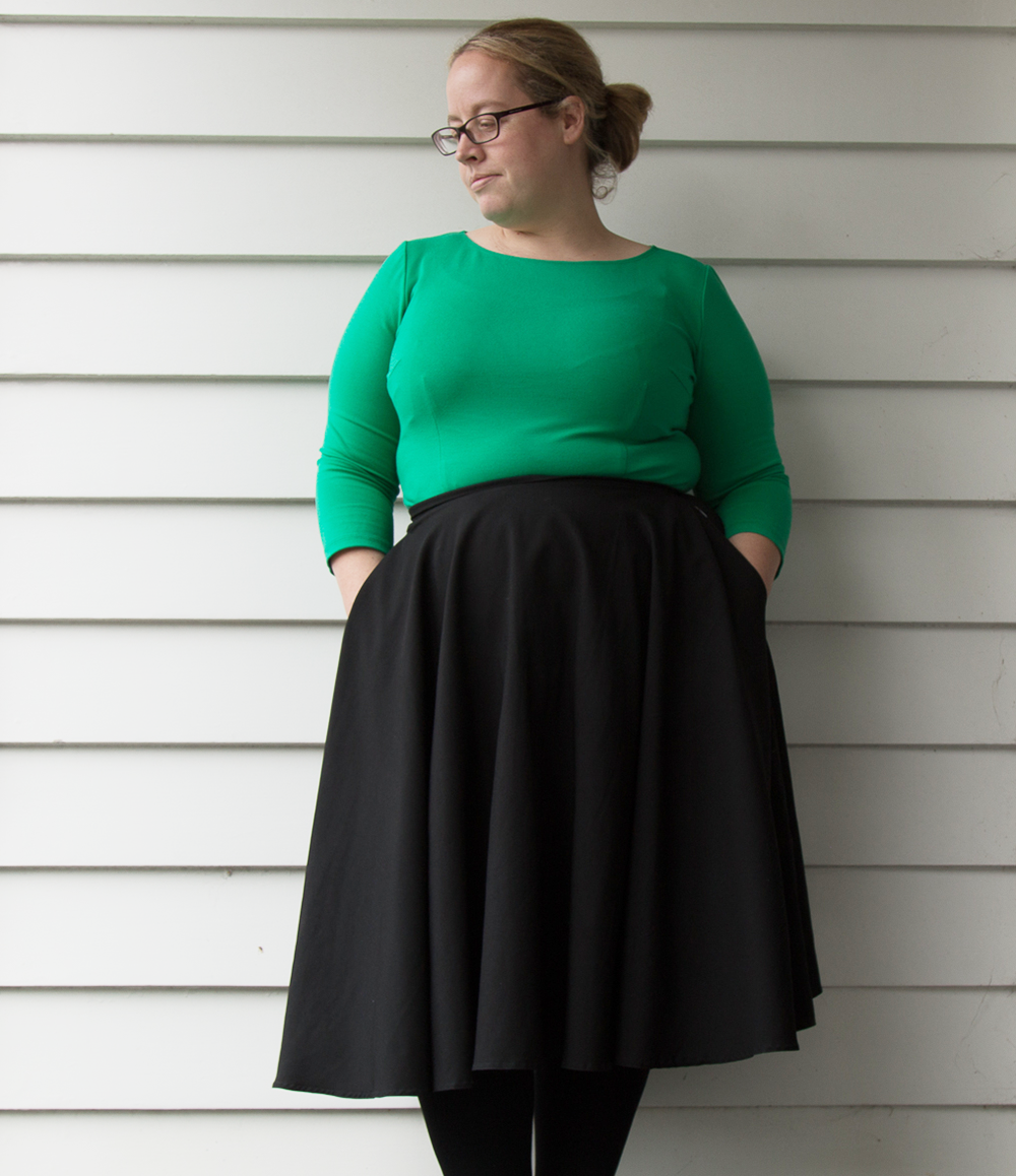 Emma Joyce's Plus Size Project 333 Wardrobe: a black skirt can go with anything