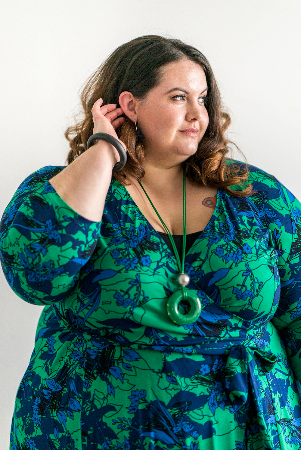 Meagan Kerr wears Emerald Wrap Dress from Firefly by Rachel Harrison