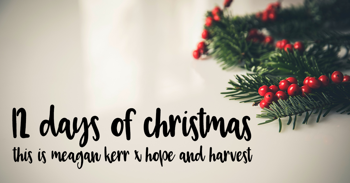 12 Days of Christmas Giveaways 2017 | This is Meagan Kerr x Hope & Harvest