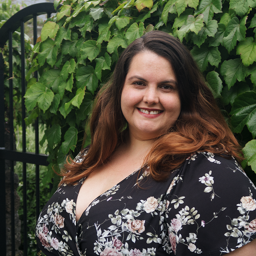 Plus size blogger Meagan Kerr wears Lady Voluptuous Floral Lyra Dress from Two Lippy Ladies