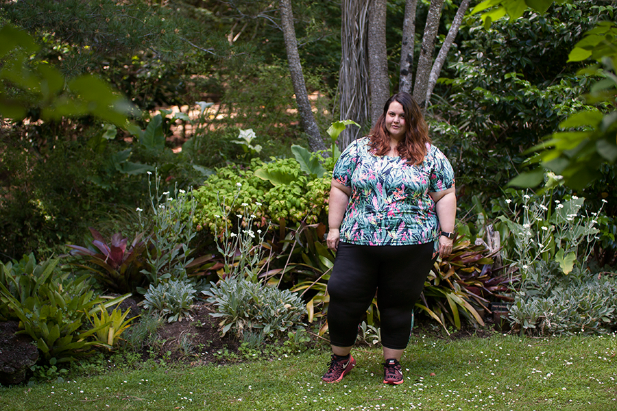 Meagan Kerr wears plus size activewear from the Active Intent range at The Warehouse