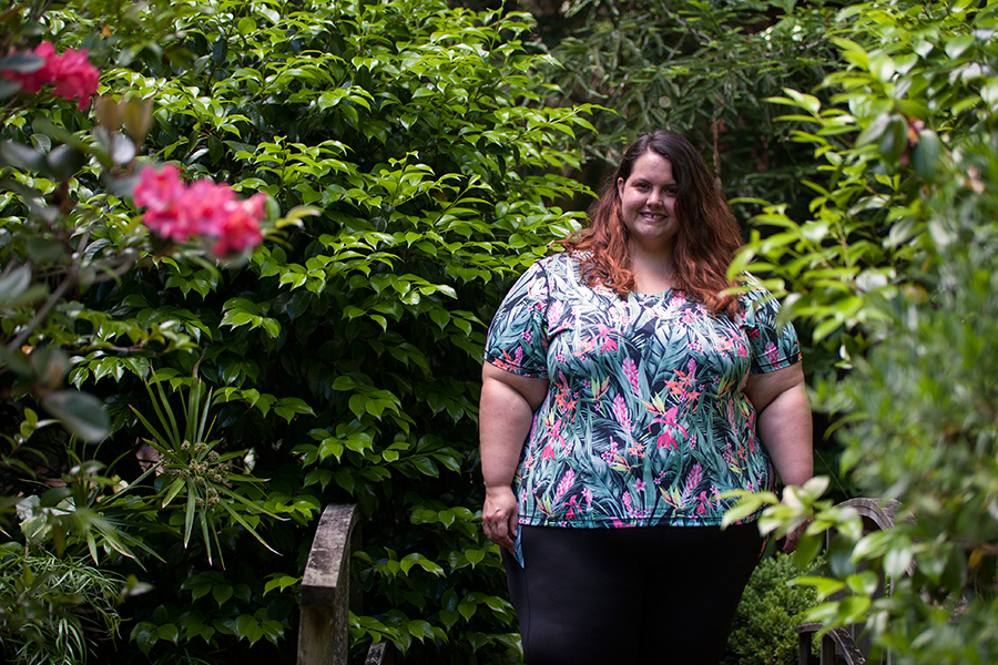 Meagan Kerr wears plus size activewear from the Active Intent range at The Warehouse