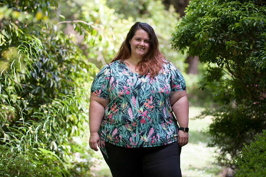 Meagan Kerr wears plus size activewear from the Active Intent range at The Warehouse