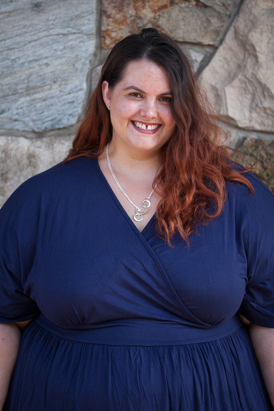 New Zealand plus size fashion blogger Meagan Kerr wears Kimono Maxi Dress from Eloquii and Sterling Silver Necklace from The Warehouse