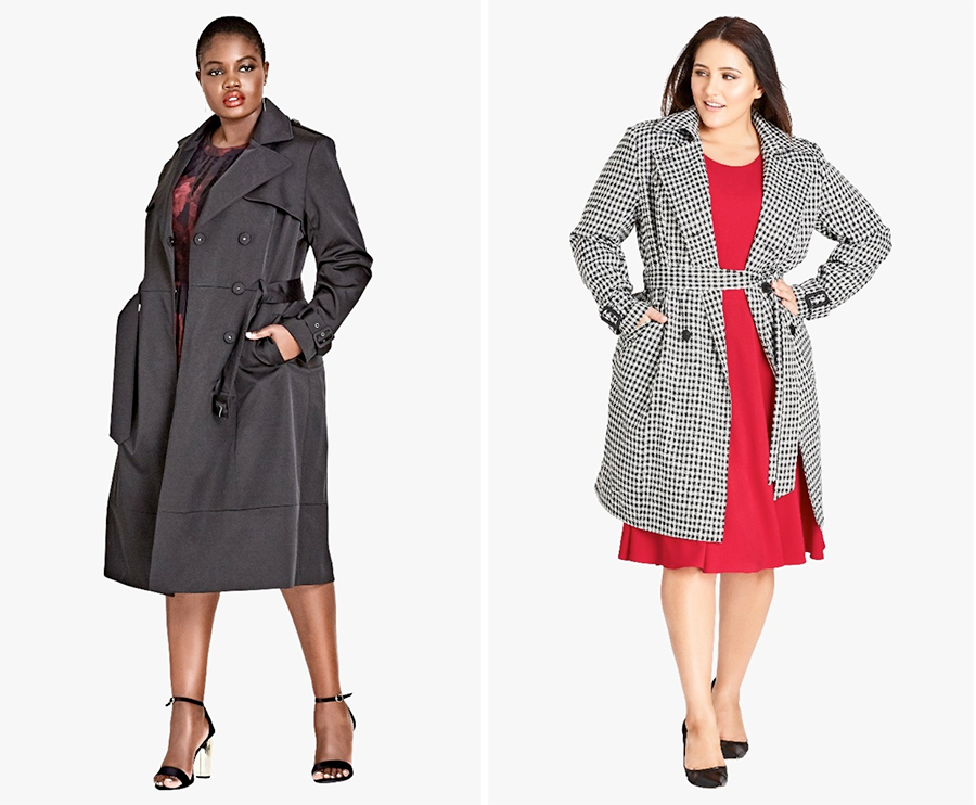 Plus Size Coats | Mystique Trench, $199.99 from City Chic and Sherlock Trench, $199.99 from City Chic