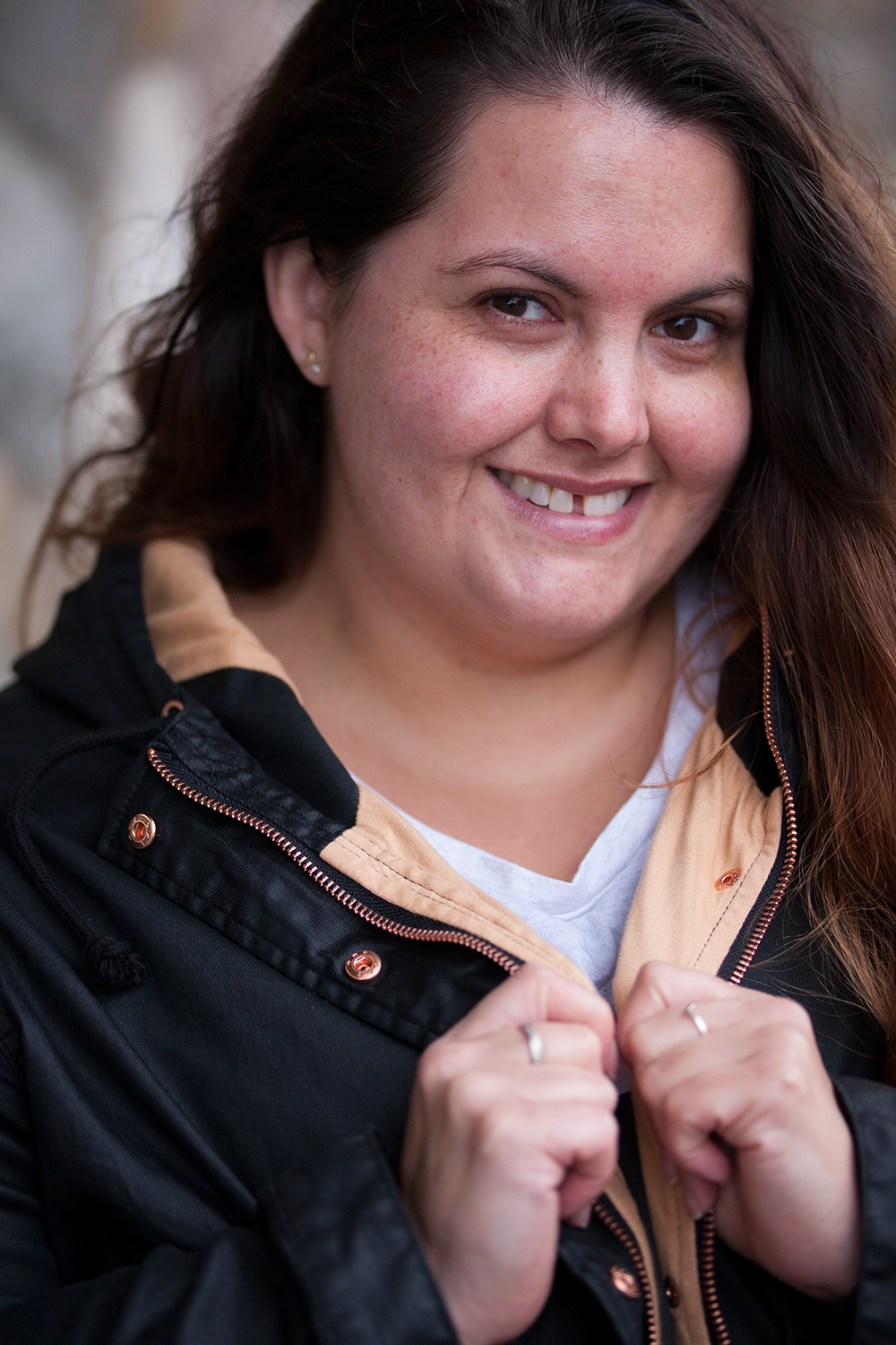 New Zealand plus size fashion blogger Meagan Kerr wears 17 Sundays Cartel Coated Denim Jacket / Weatherproof plus size jacket