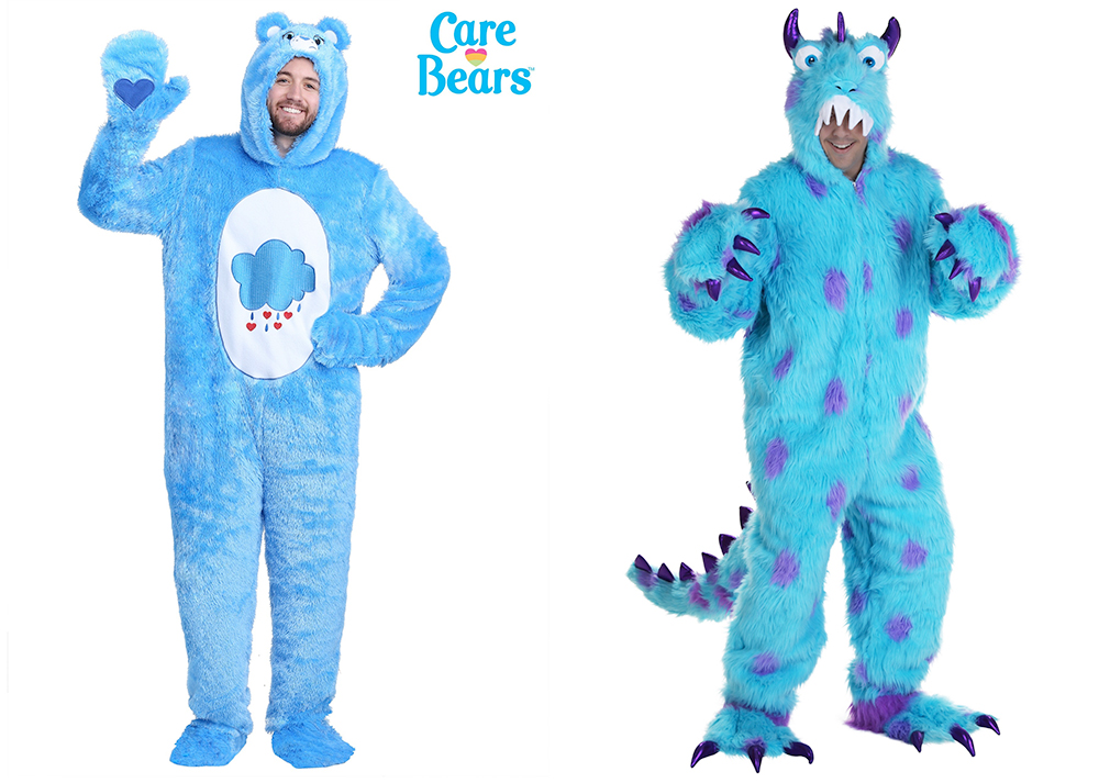Plus Size Halloween Costumes: Grumpy Care Bear Costume, USD $54.99 from HalloweenCostumes | Monsters Inc Sully Costume, USD $129.99 from HalloweenCostumes