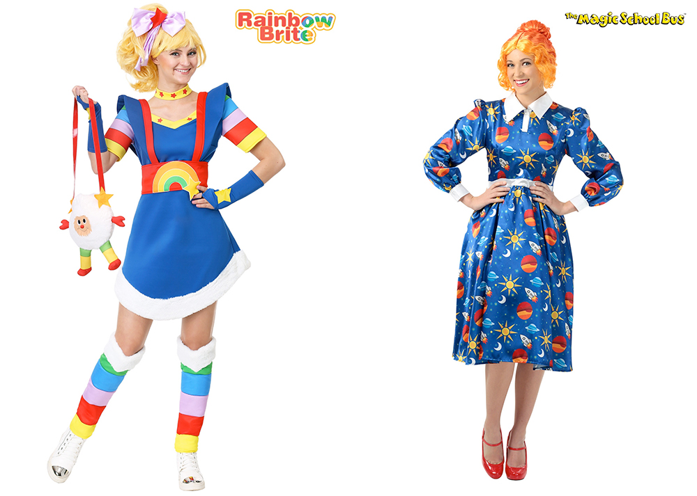 Plus Size Halloween Costumes: Rainbow Brite Costume, USD $54.99 from HalloweenCostumes | The Magic School Bus Miss Frizzle Costume, USD $44.99 from HalloweenCostumes