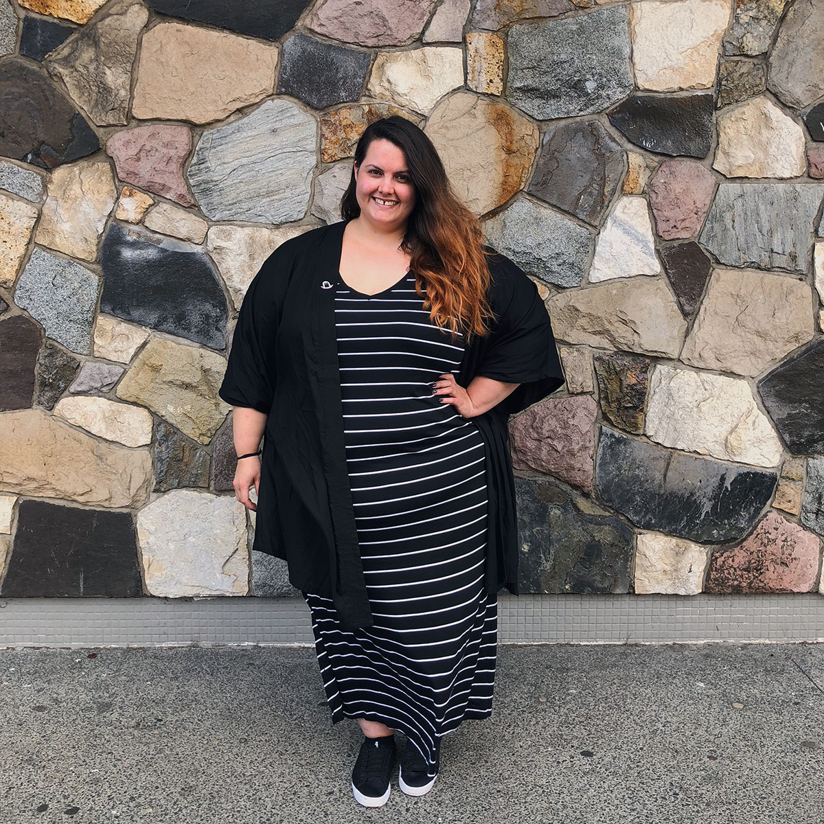 New Zealand plus size blogger Meagan Kerr wears Alexia Maxi Dress from Kmart