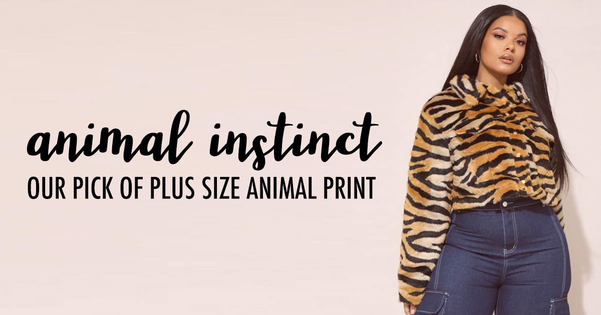 Animal Instinct: Our Pick of Plus Size Animal Print: PLT Plus Tiger Print Faux Fur Crop Jacket from Pretty Little Thing