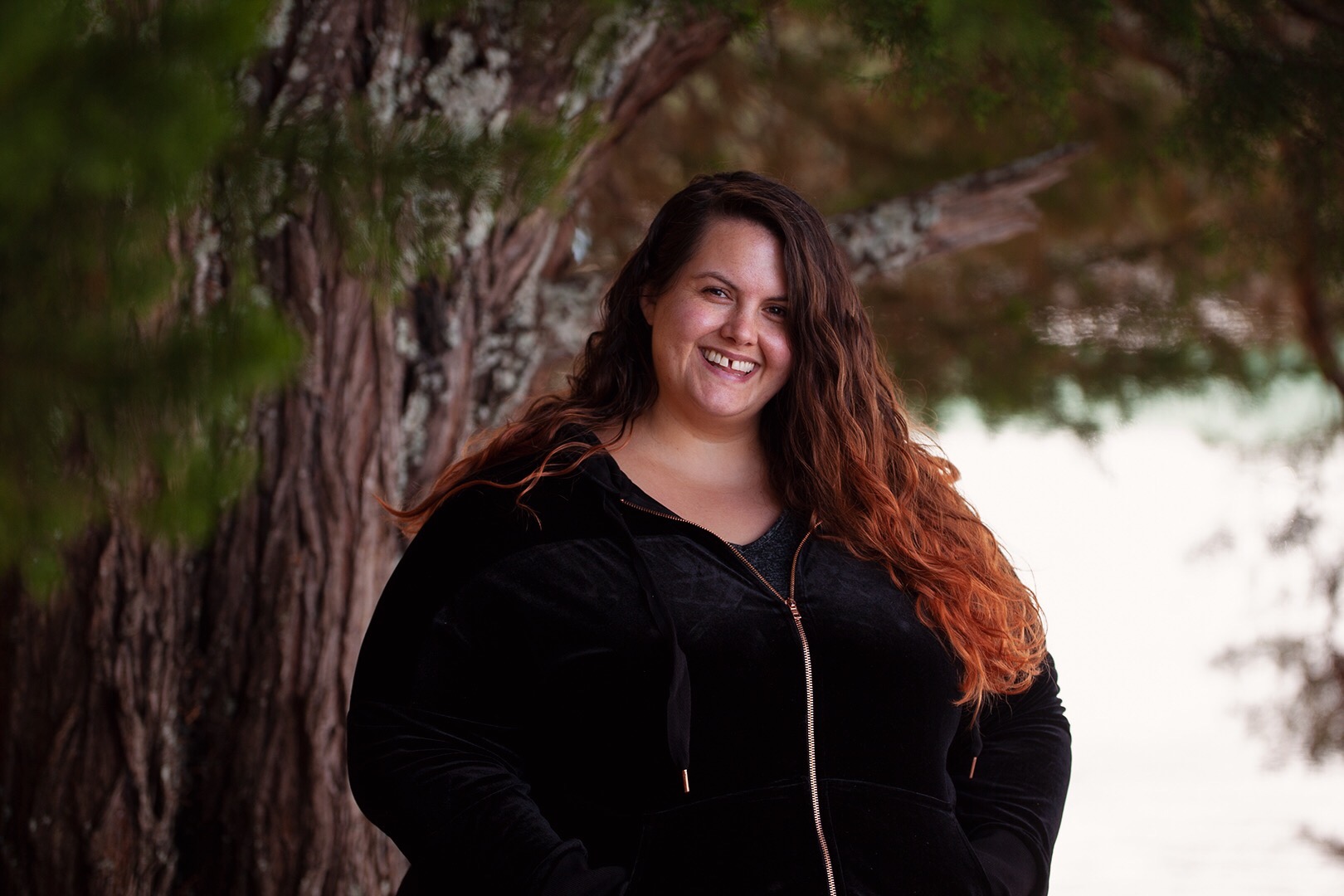 New Zealand plus size fashion blogger Meagan Kerr wears 17 Sundays Velour Hoodie