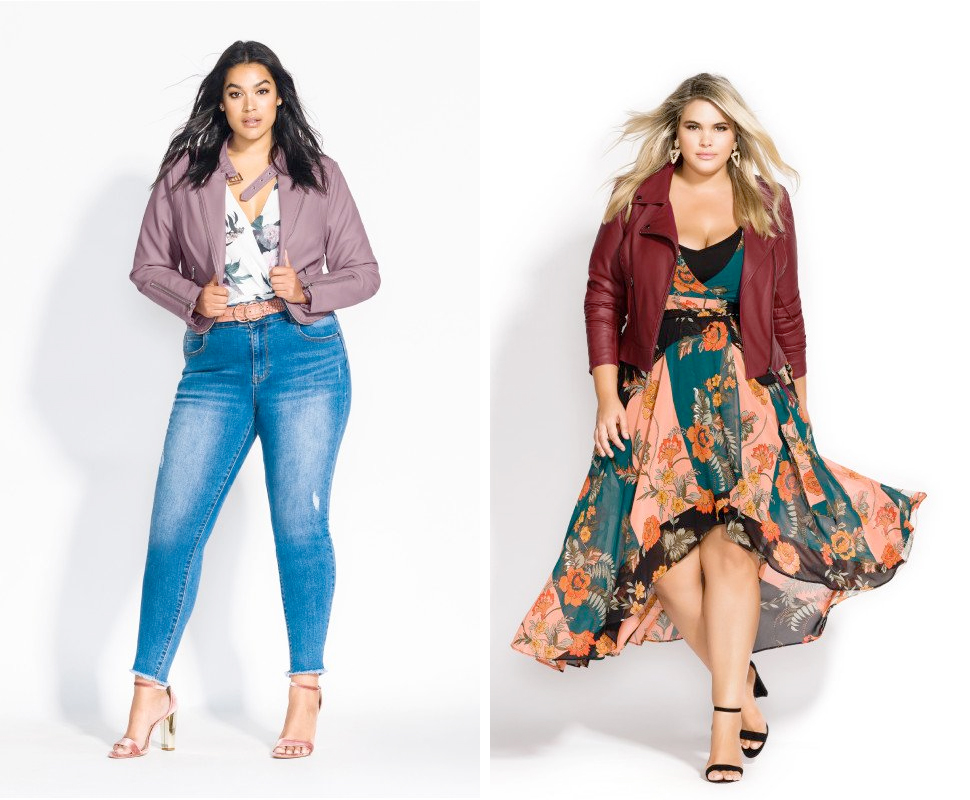 Plus size biker jackets: Cropped Biker Jacket, $169.99 from City Chic and Whip Stitch Biker, $169.99 from City Chic