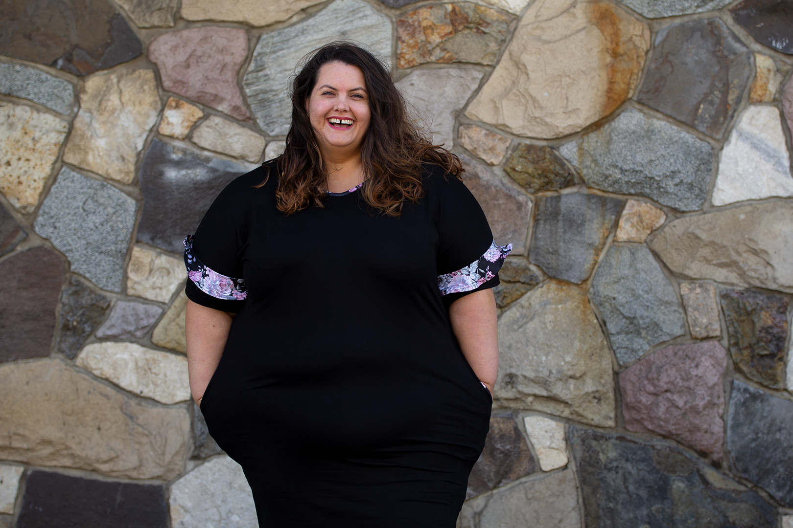 New Zealand plus size fashion blogger Meagan Kerr wears Camellia Dress by Ruby & Rain