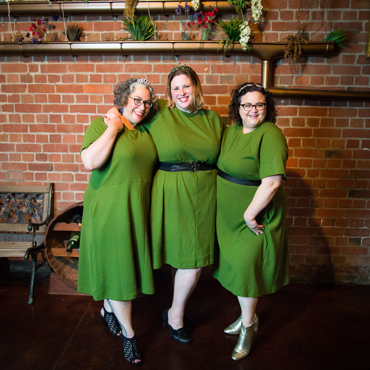 New Zealand ethical plus size clothing: The Crown Jewels collection by House of Boom. KRIS raglan sleeve dress in peridot green.