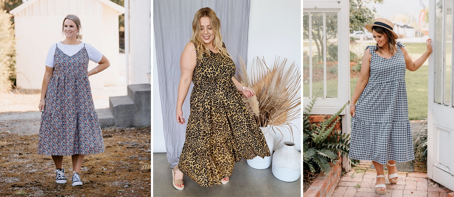 What to wear on hot summer days: long sleeveless dresses. Gypsophila Dress from Ruby & Rain | Flossie Maxi Dress from Isla-Maree | Ivy Dress from Ruby & Rain